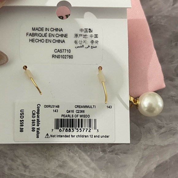 GIFT IDEA💕NWT 2pc Kate Spade Pearls of Wisdom Drop Earrings & Bracelet Set - Picture 7 of 12